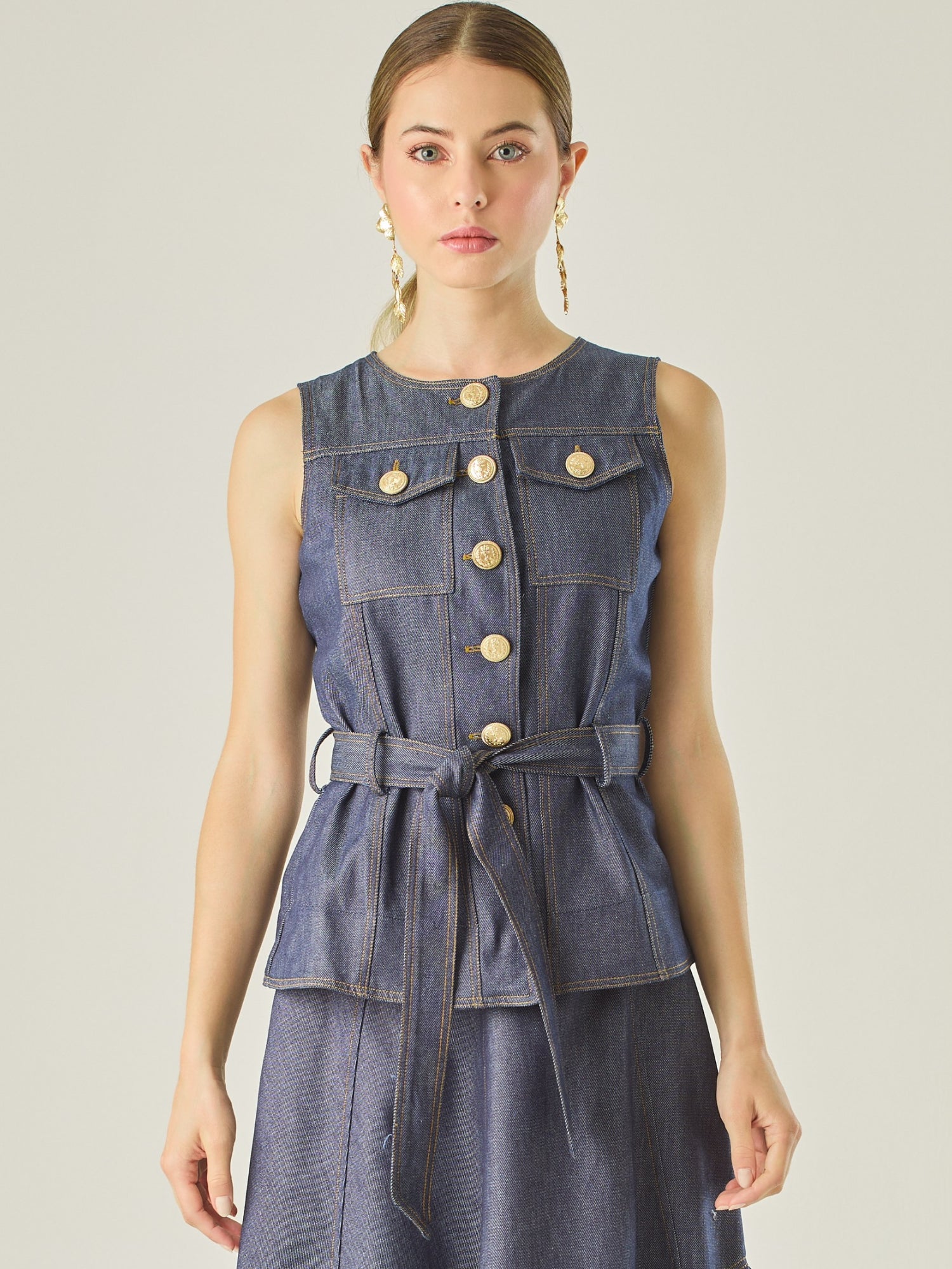 BLUSA ODILIA DARK INDIGO BLUE