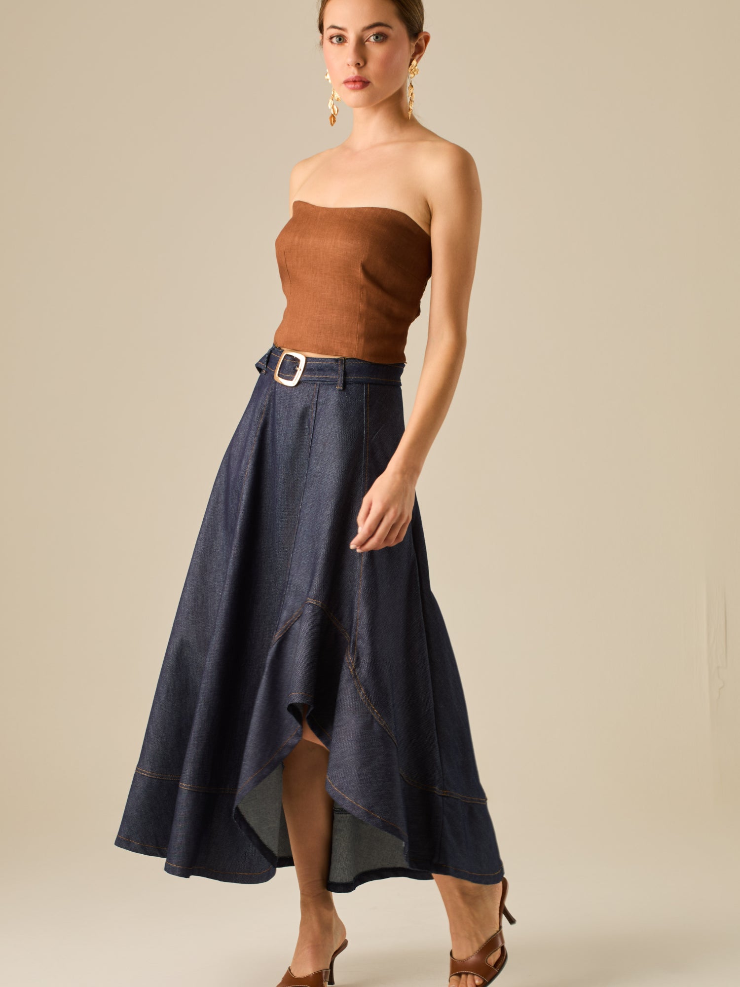 FALDA ODILIA DARK INDIGO BLUE