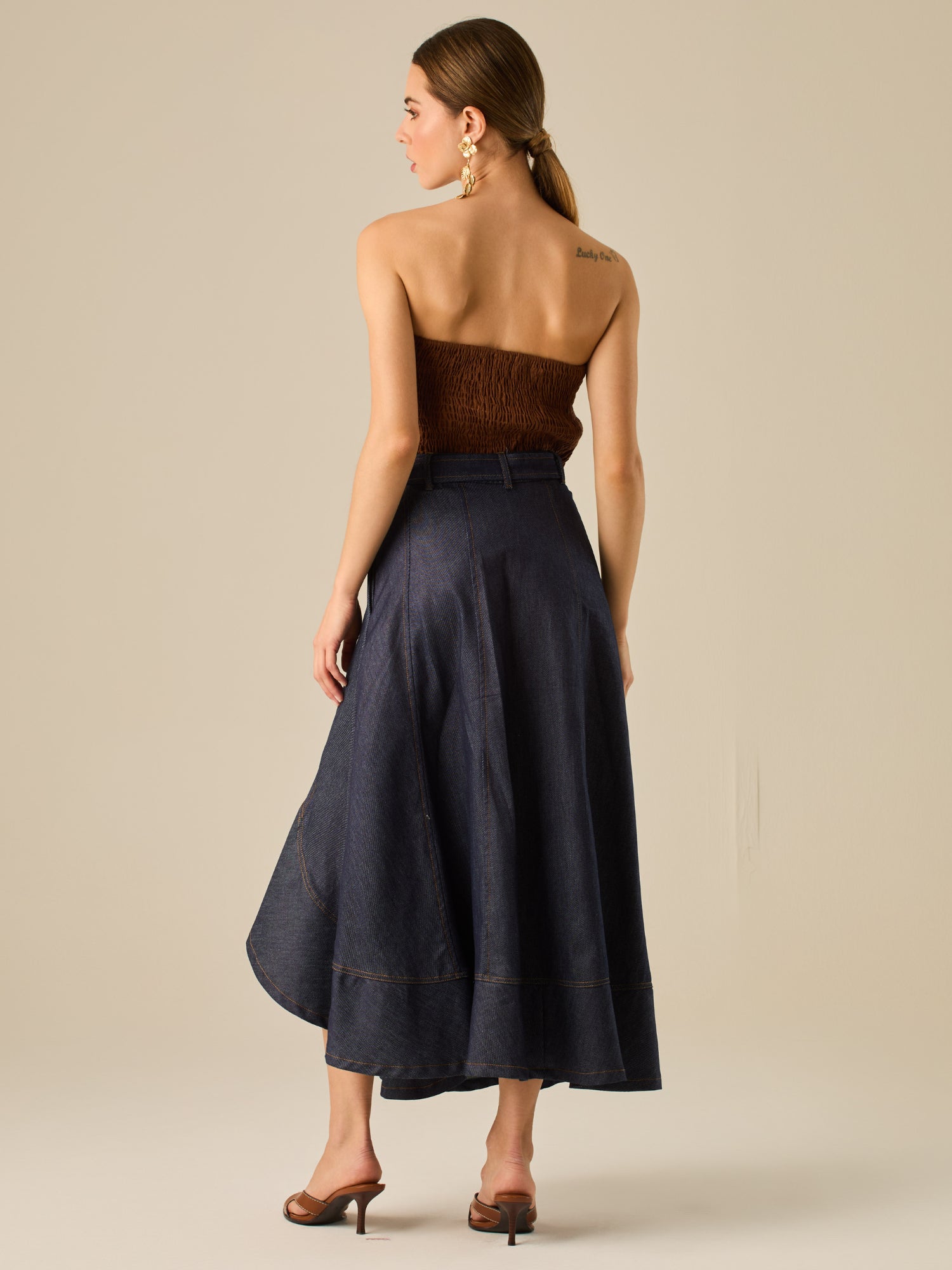FALDA ODILIA DARK INDIGO BLUE