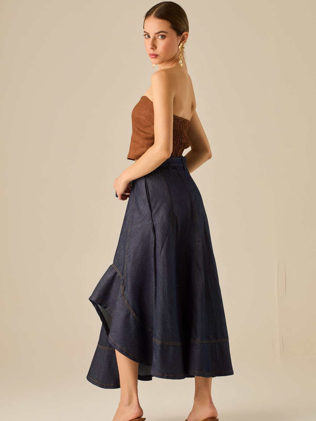 FALDA ODILIA DARK INDIGO BLUE