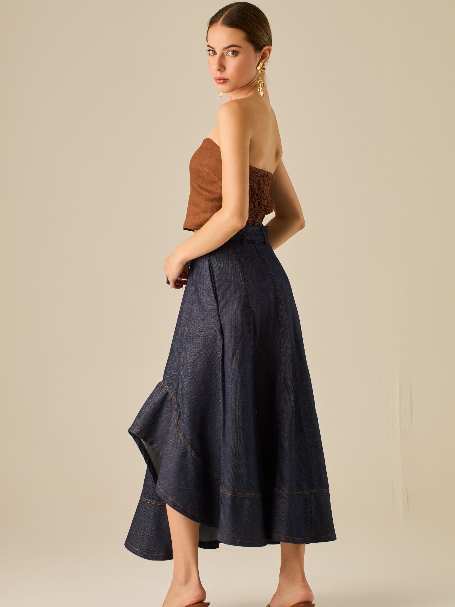 FALDA ODILIA DARK INDIGO BLUE